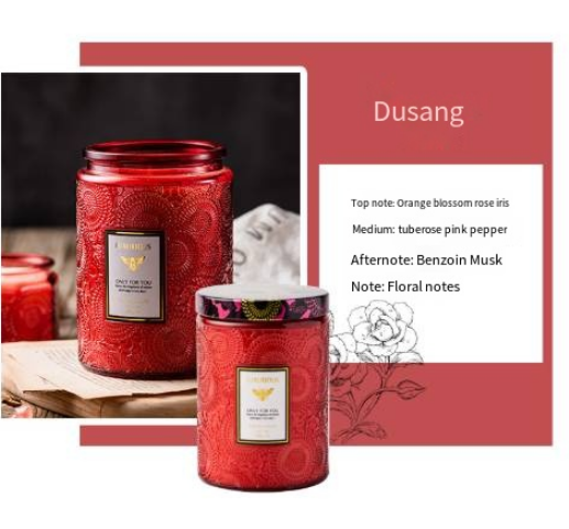 Embossed Glass Soy Aromatherapy Candles